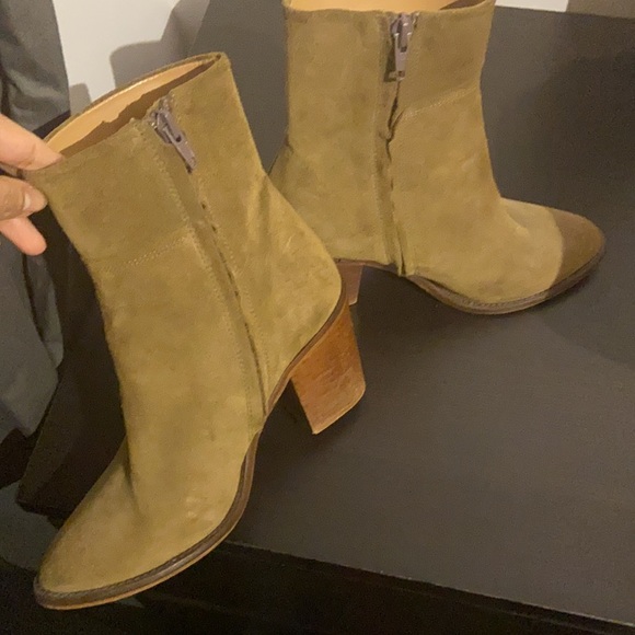 Zara real suede chunky heel booties size 36 (cowboy boot look) 👢 - Picture 4 of 5